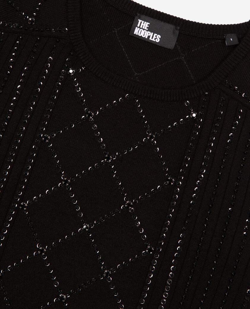 The Kooples DAMEN BLACK pullover mit strass und perlen schwarz