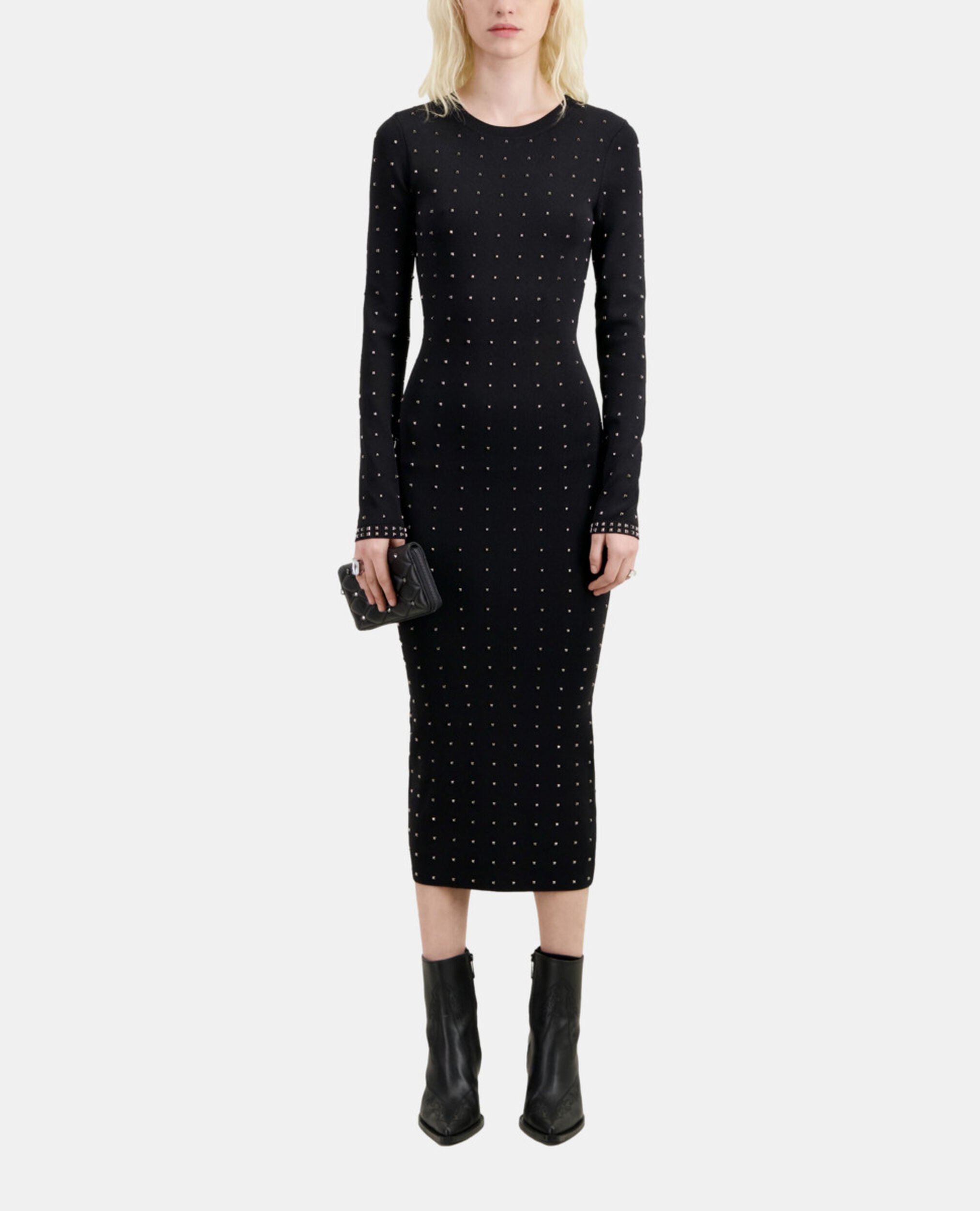 Robe longue avec spikes noire, BLACK, hi-res image number null