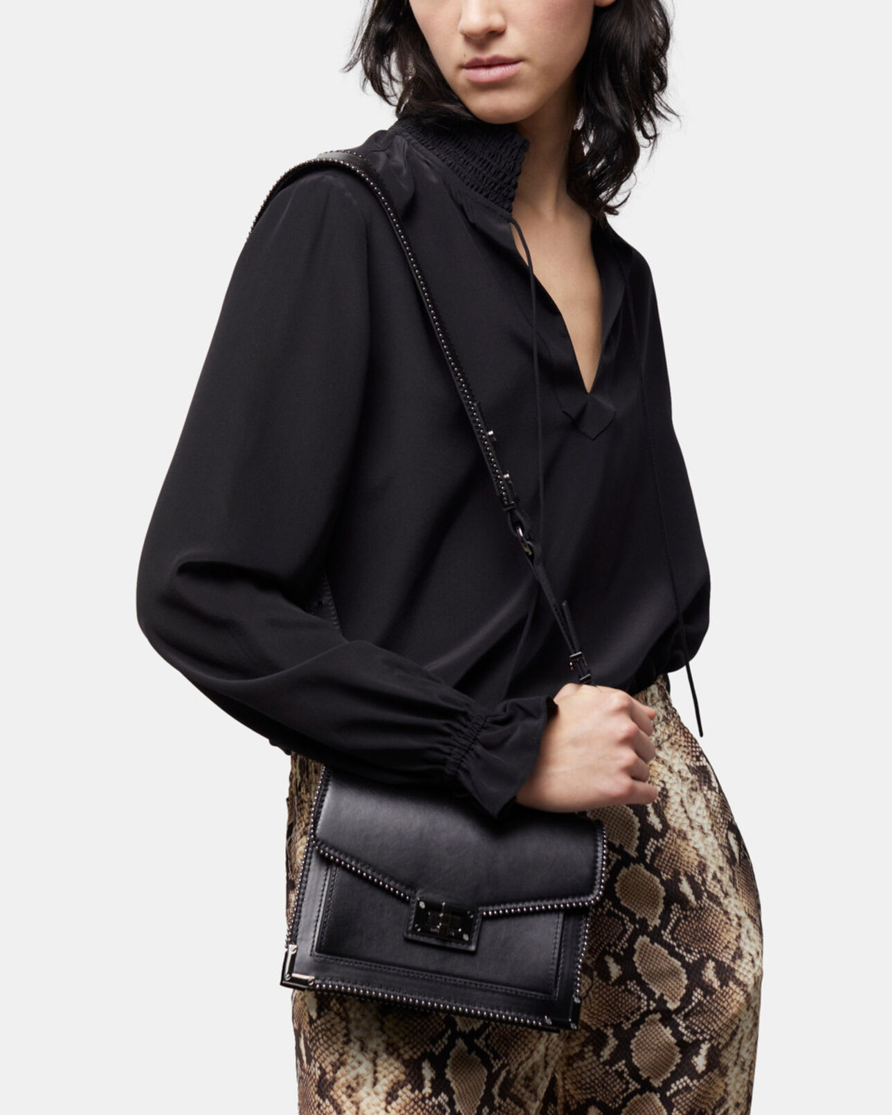 The Kooples WOMEN BLACK black silk blouse