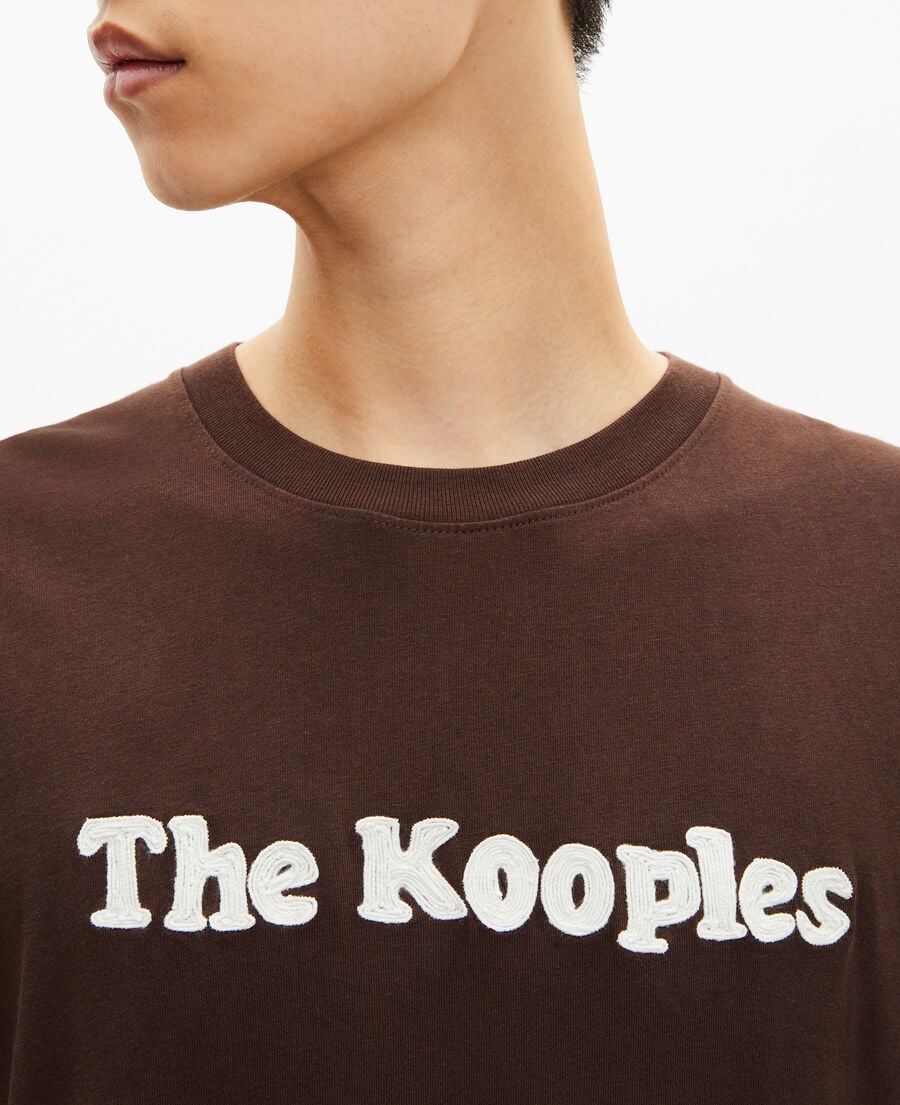 The Kooples H BROWN t-shirt with brown embroidery
