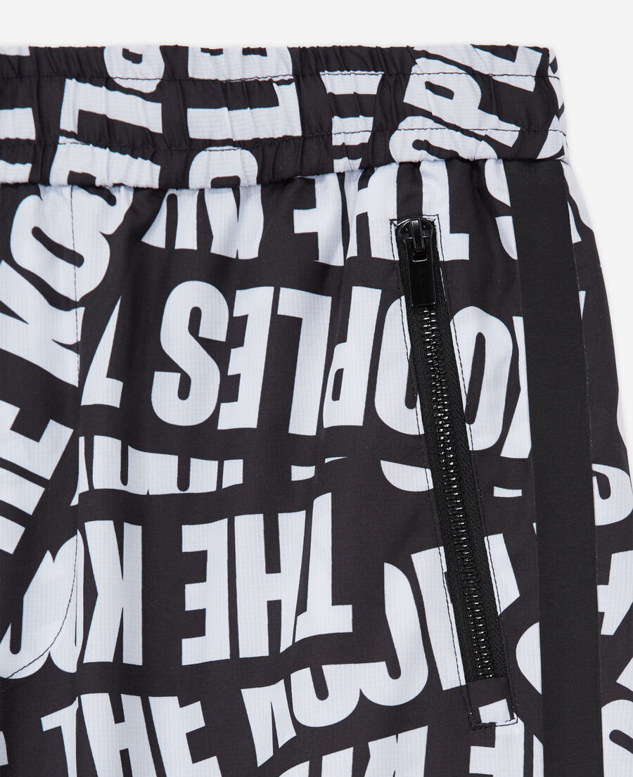 The Kooples HERREN BLACK / WHITE jogginghose mit logo-tape