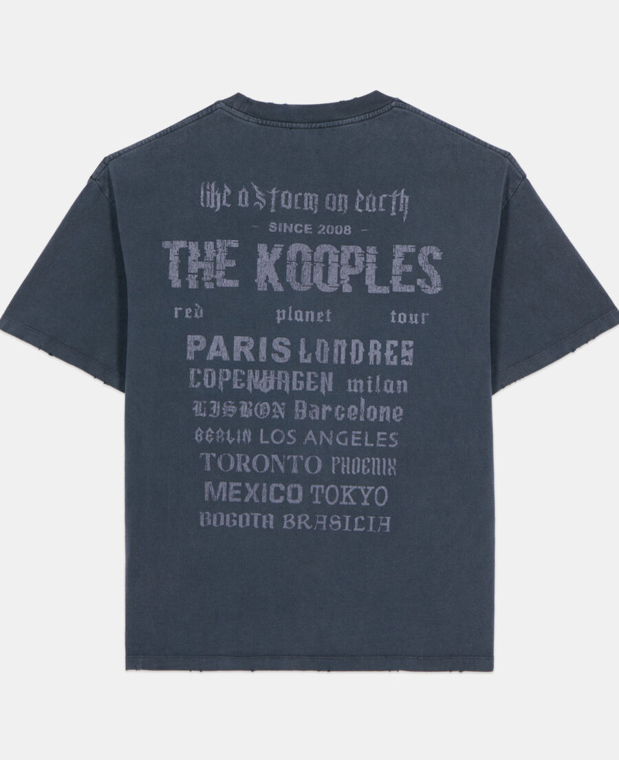 The Kooples HOMME BLACK WASHED t-shirt &agrave; s&eacute;rigraphie noir