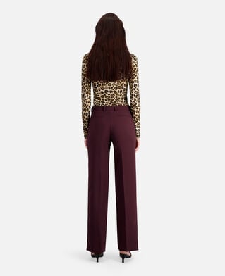 The Kooples FEMME BURGUNDY pantalon tailleur bordeaux en crêpe