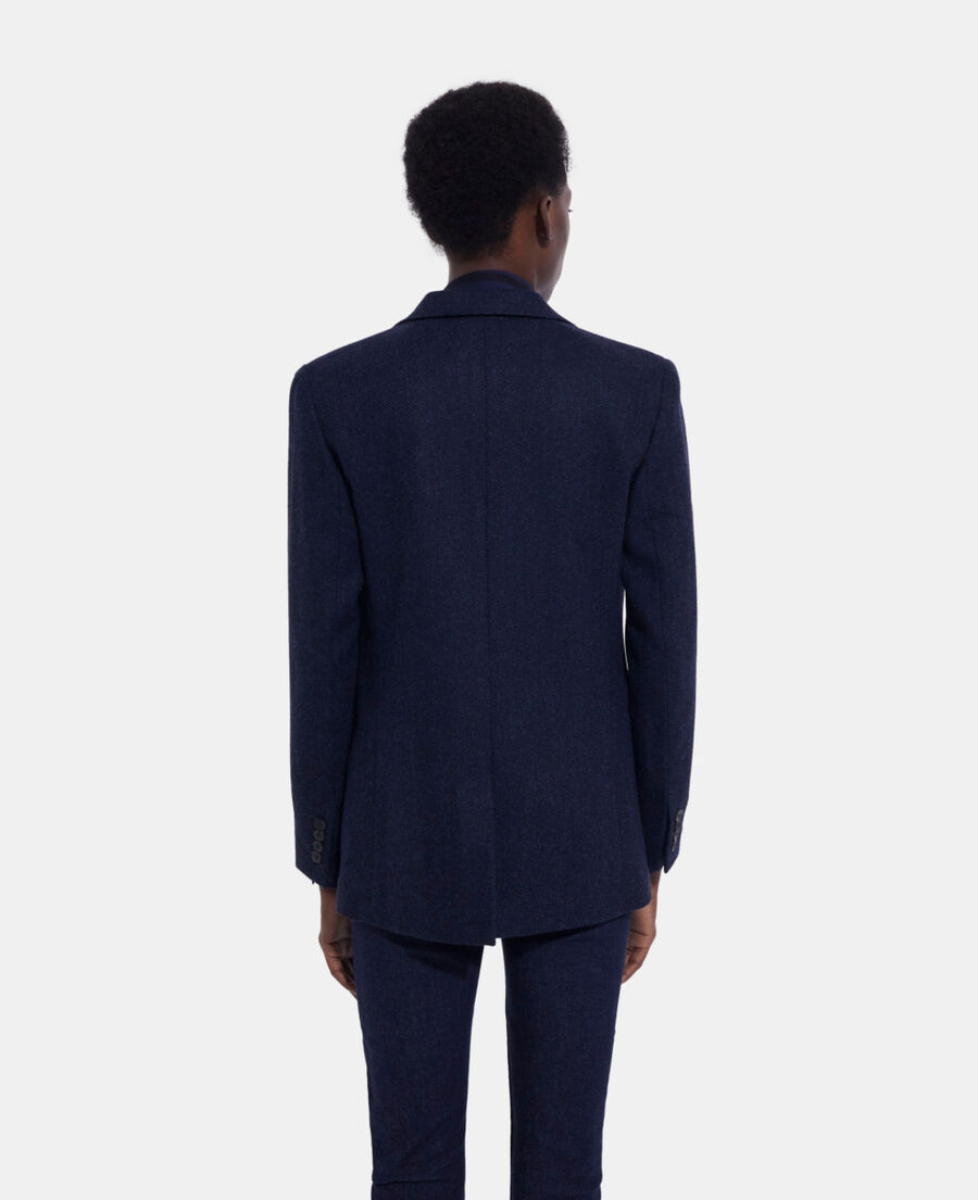 wool jacket with blue motif