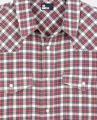 The Kooples HOMME BLACK ECRU RED chemise à carreaux