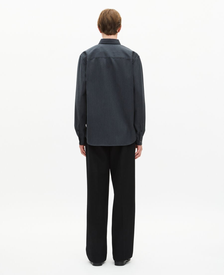 The Kooples H ANTHRACITE dark gray wool blend shirt with tie