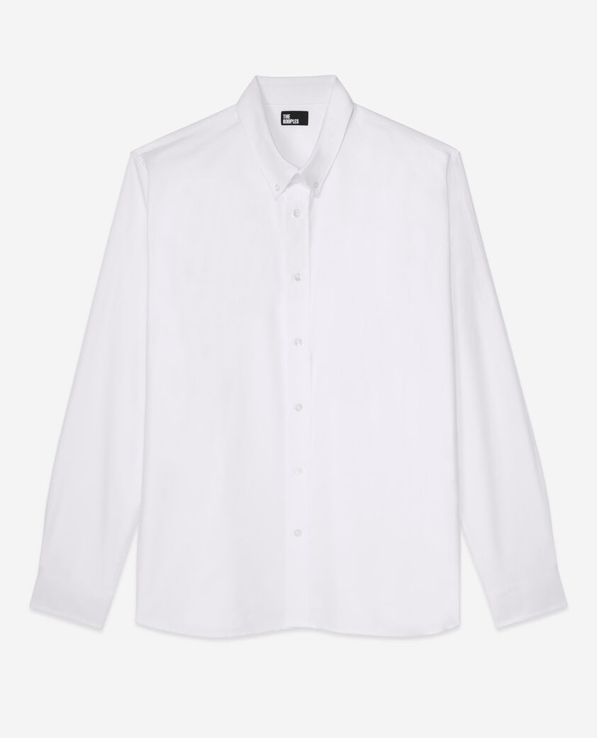 The Kooples HOMME WHITE chemise oxford avec broderie blanche