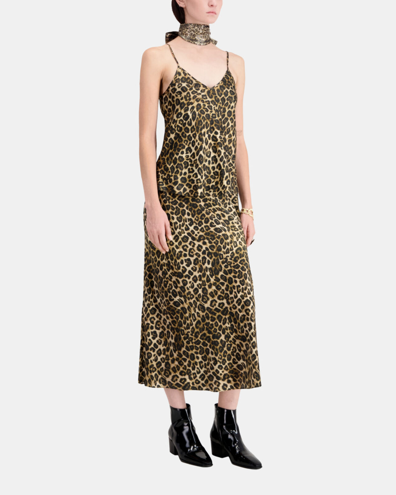 The Kooples F LEOPARD leopard print silk camisole