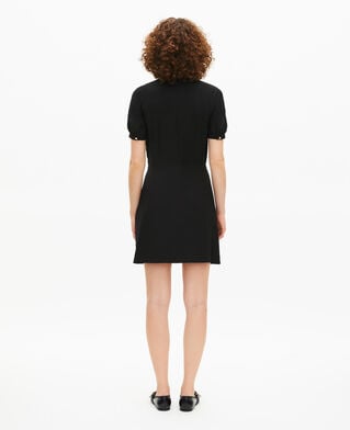 The Kooples F BLACK short black dress with contrasting embroidered collar