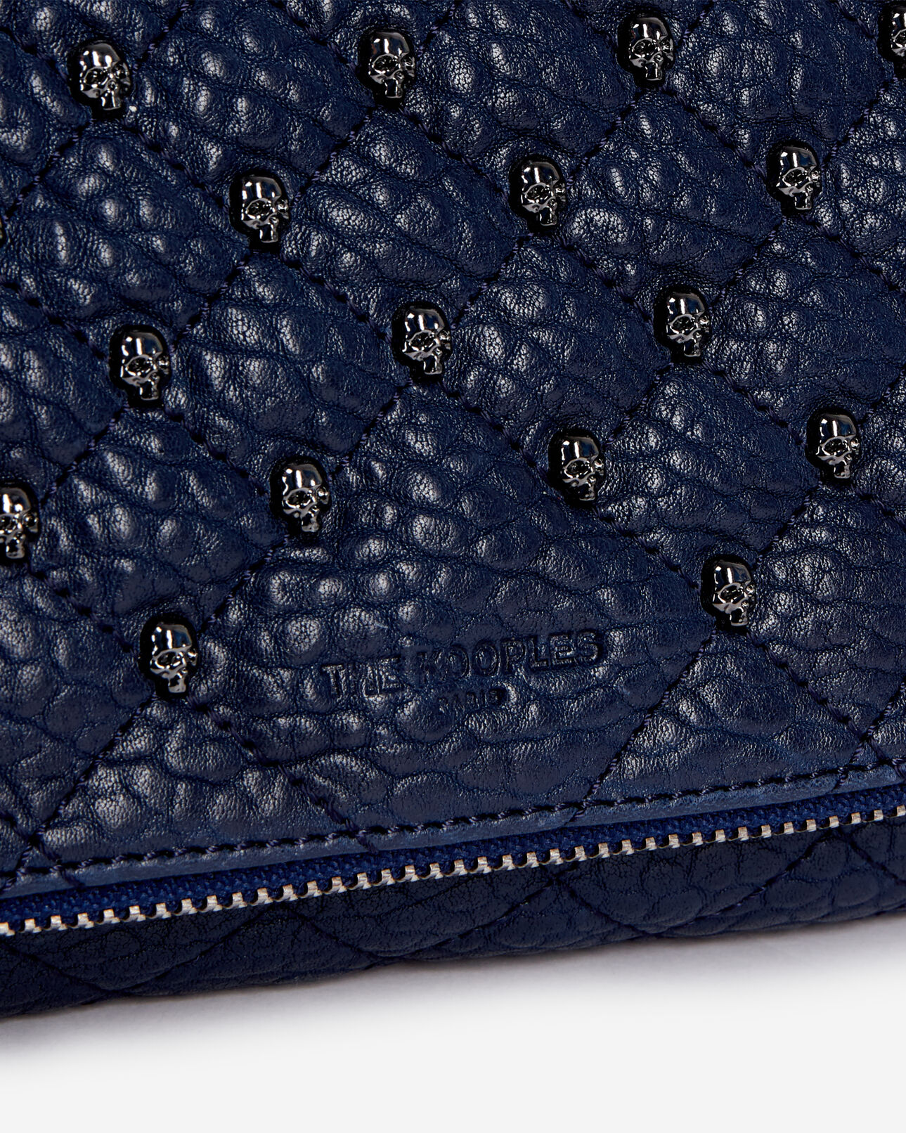 The Kooples FEMME NAVY pochette héritage small en cuir bleu marine