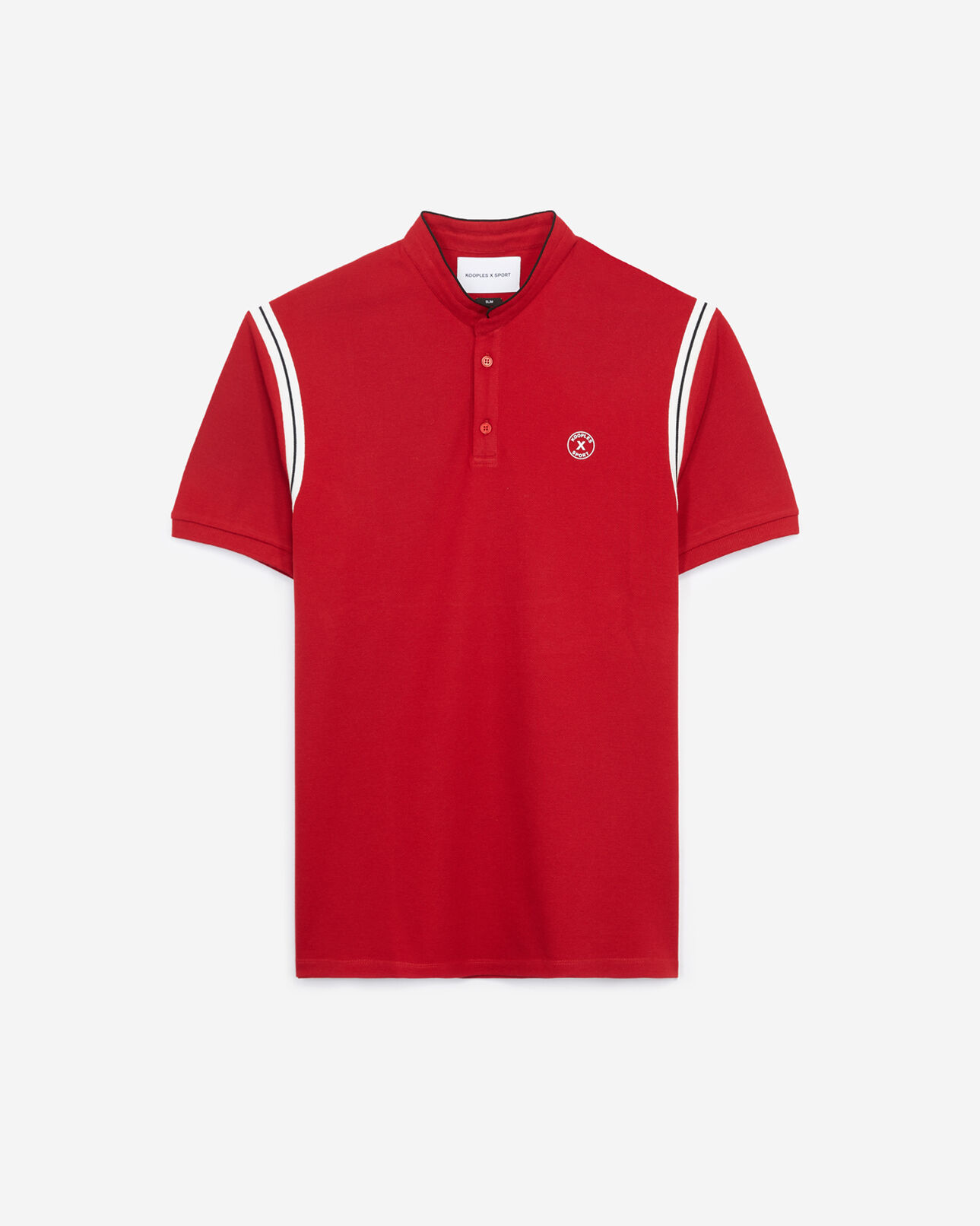The Kooples MEN RED printed red polo shirt stand-up collar shoulder band