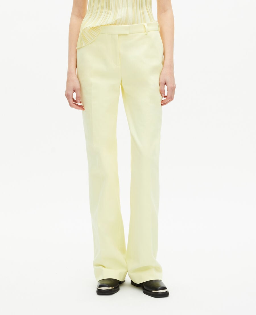 The Kooples WOMEN YELLOW wide-leg suit pants in yellow cotton