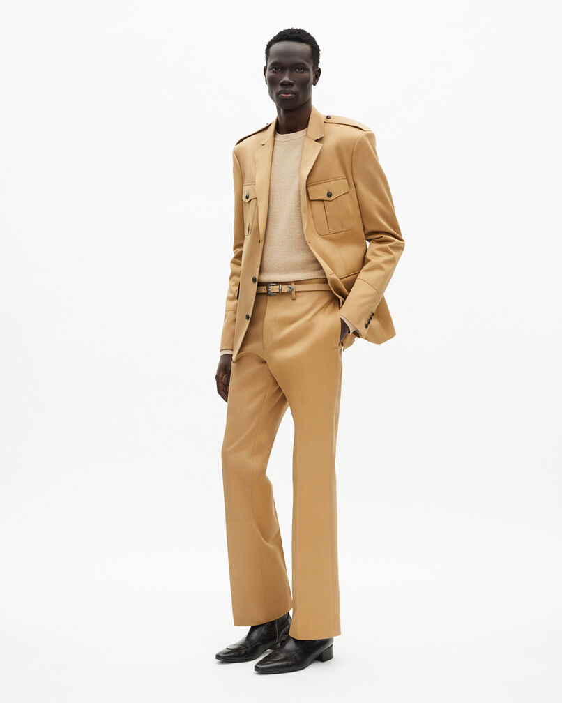 The Kooples MEN CAMEL camel cotton single-breasted jacket
