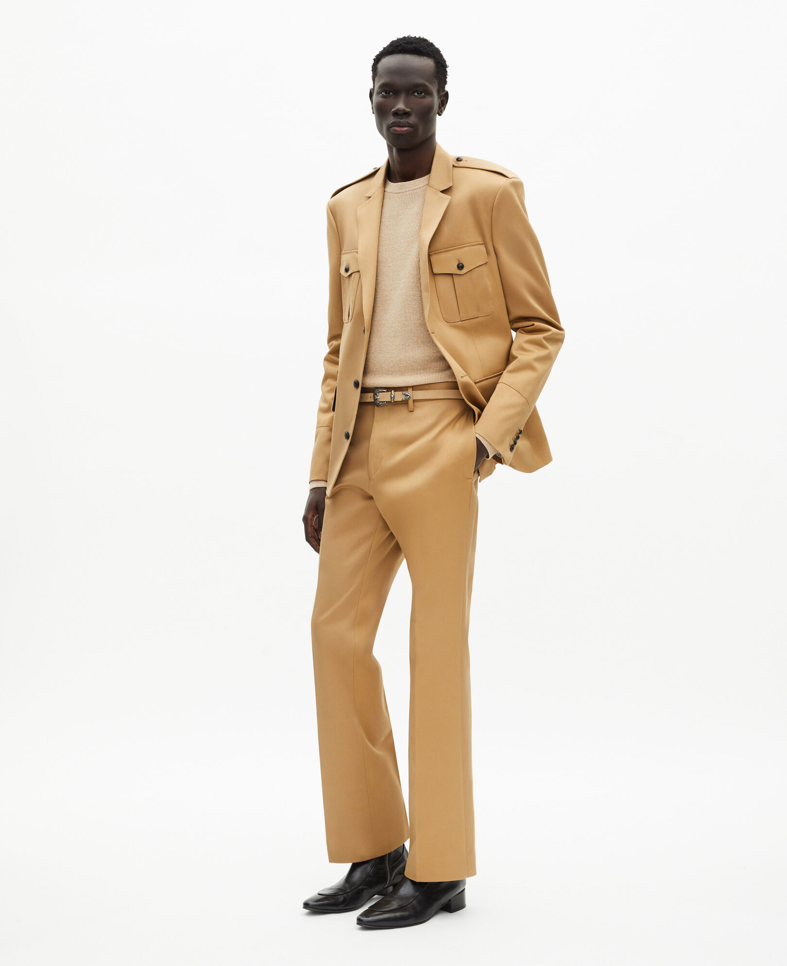 The Kooples MEN CAMEL camel cotton single-breasted jacket