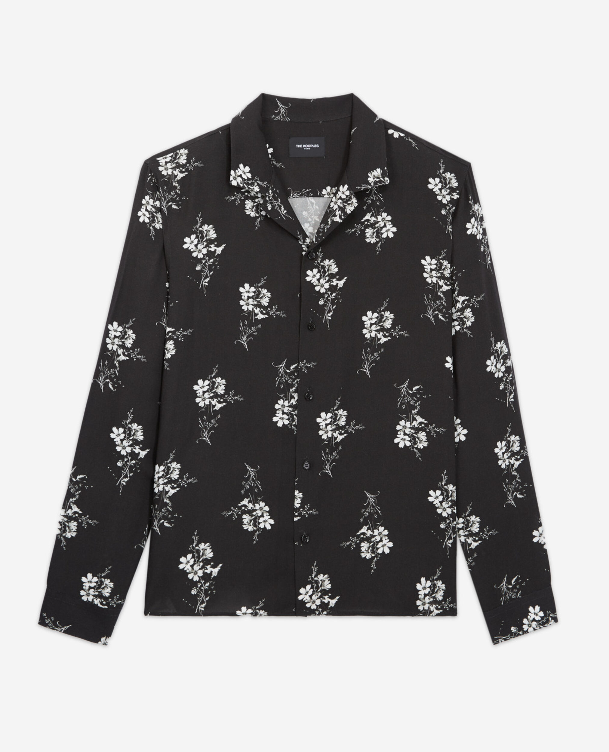 Floral shirt, BLACK WHITE, hi-res image number null