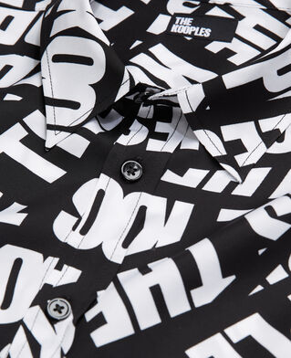 The Kooples HERREN BLACK WHITE lässiges hemd mit logo-tape
