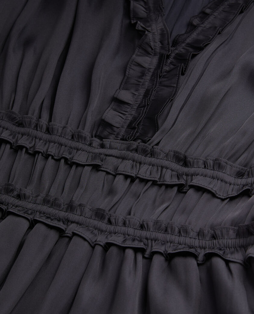 The Kooples FEMME BLACK robe courte noire avec fronces