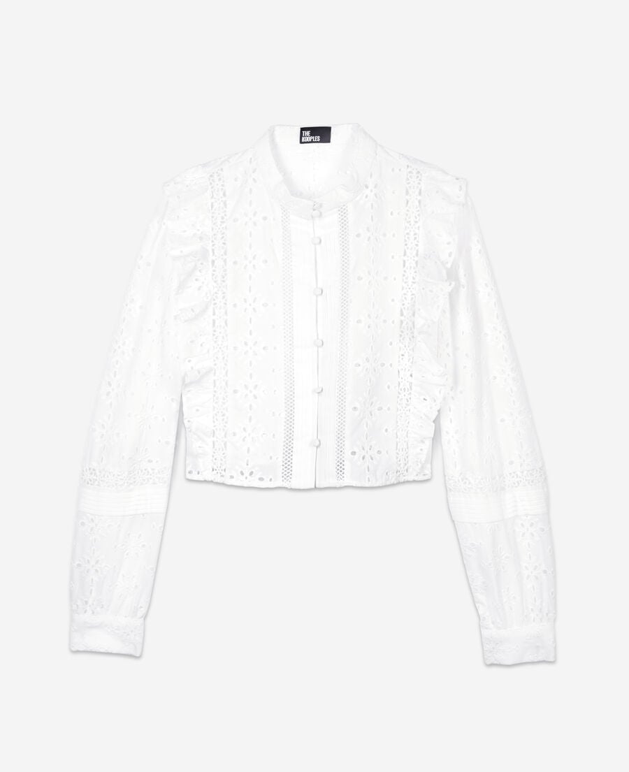 The Kooples FEMME WHITE chemise en broderie anglaise blanche