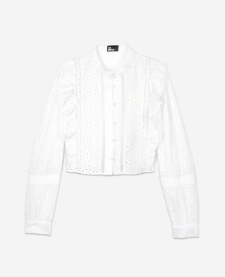 The Kooples FEMME WHITE chemise en broderie anglaise blanche
