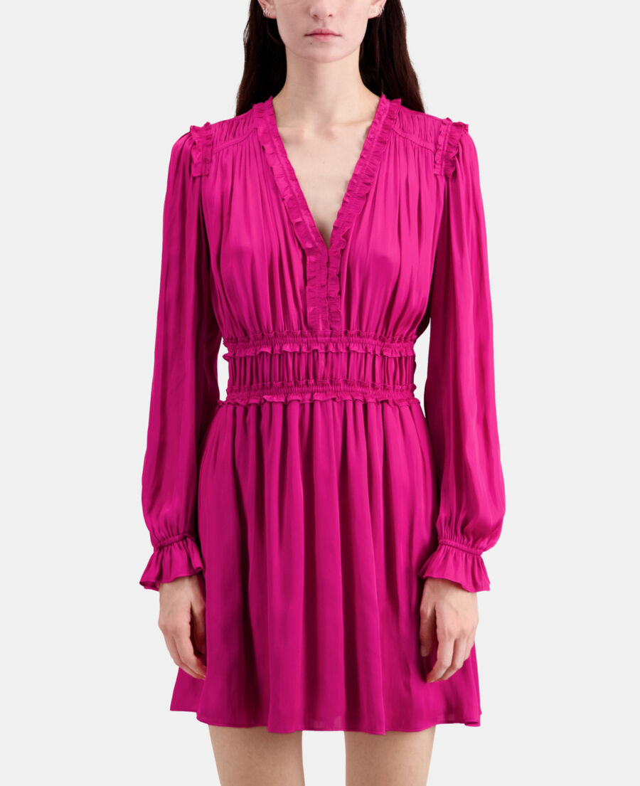 robe courte rose avec fronces