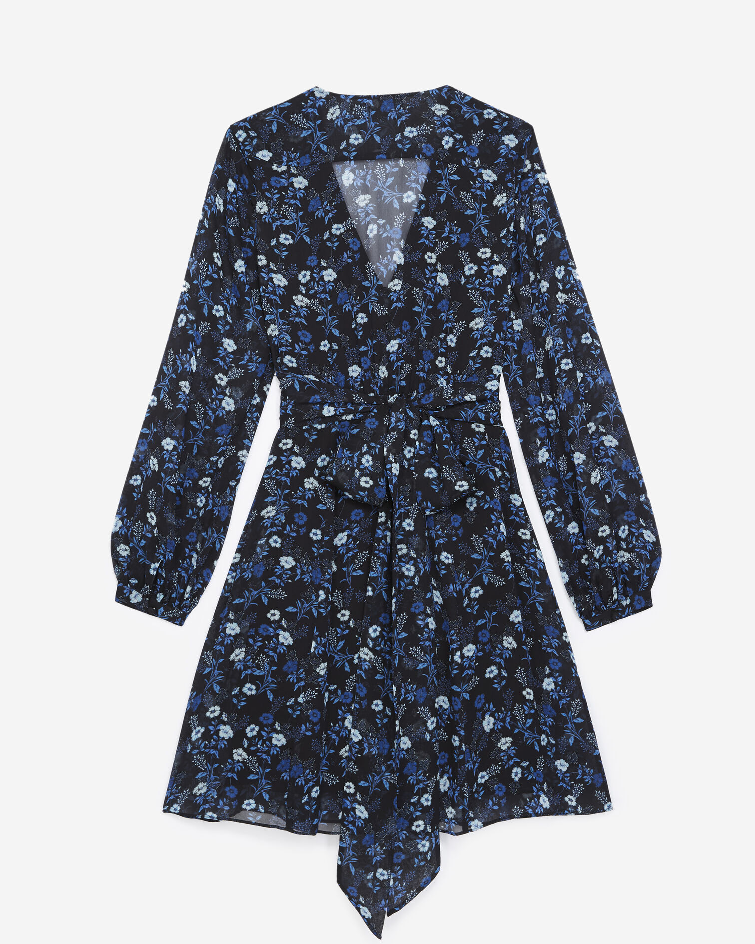 Robe courte bleue à imprimé fleuri, BLUE, hi-res image number null