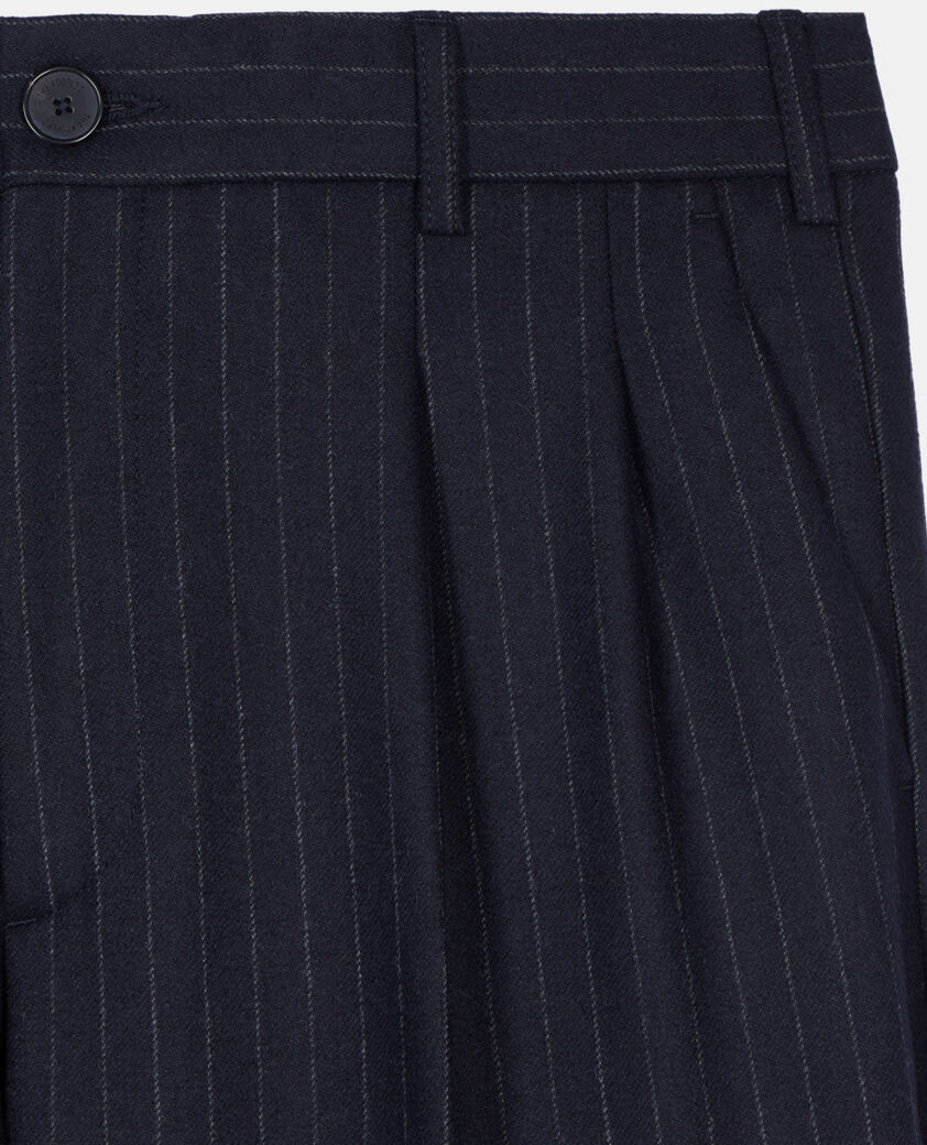 The Kooples HOMBRE DARK NAVY pantal&oacute;n ancho rayas azul marino