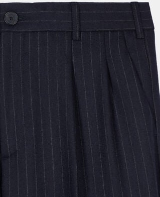 The Kooples H DARK NAVY navy blue striped wide-leg trousers