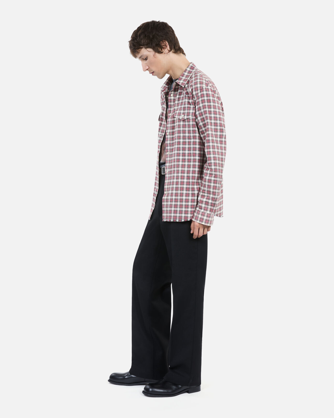 The Kooples HOMME BLACK ECRU RED chemise à carreaux