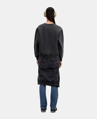 The Kooples F BLACK WASHED women's black sweatshirt with wolf serigraphy