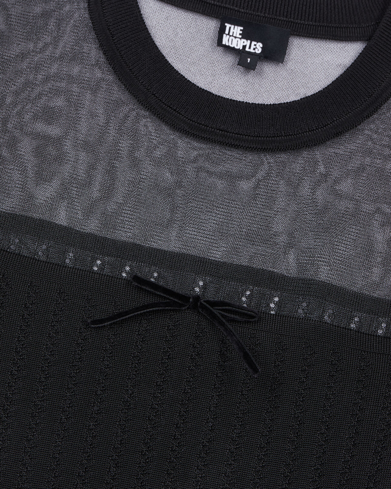 The Kooples FEMME BLACK pull en maille ajourée noir