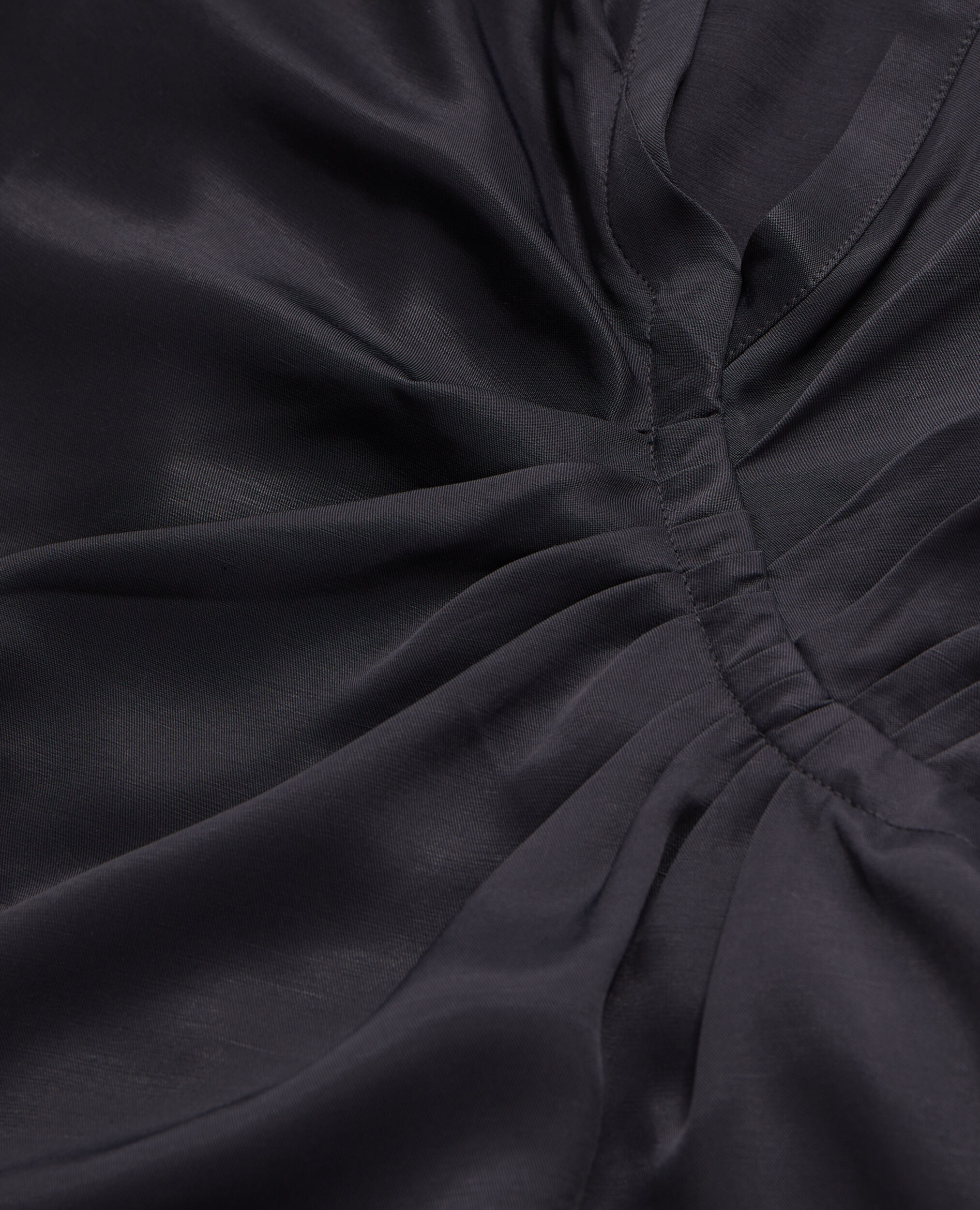Robe courte noire avec drapé, BLACK, hi-res image number null