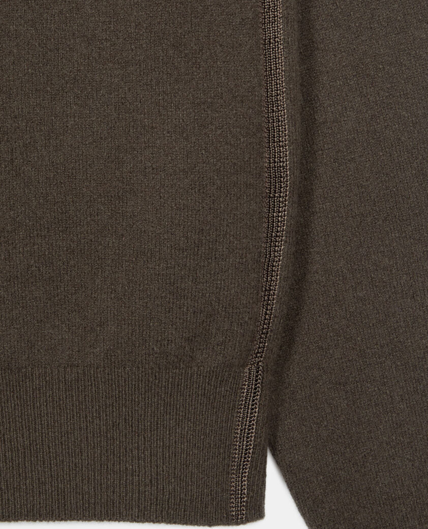 The Kooples HERREN KAKI khakifarbener pullover aus kaschmir