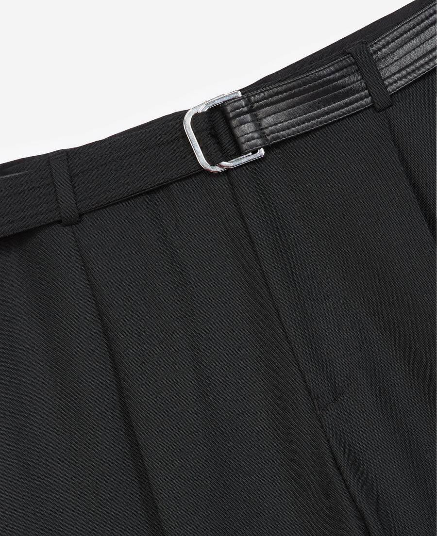 The Kooples H BLACK black suit trousers in wool with belt
