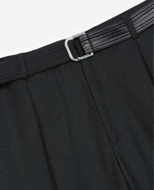 The Kooples H BLACK black suit trousers in wool with belt