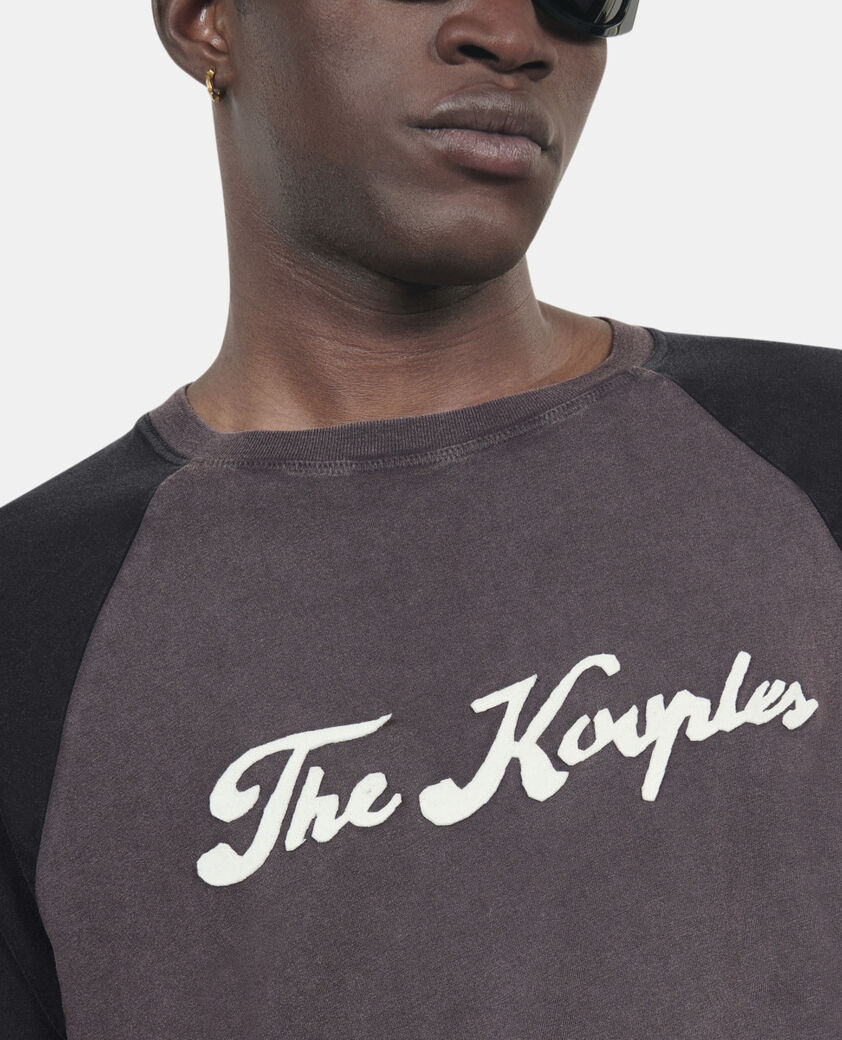The Kooples HOMME BLACK WASHED t-shirt avec s&eacute;rigraphie noir