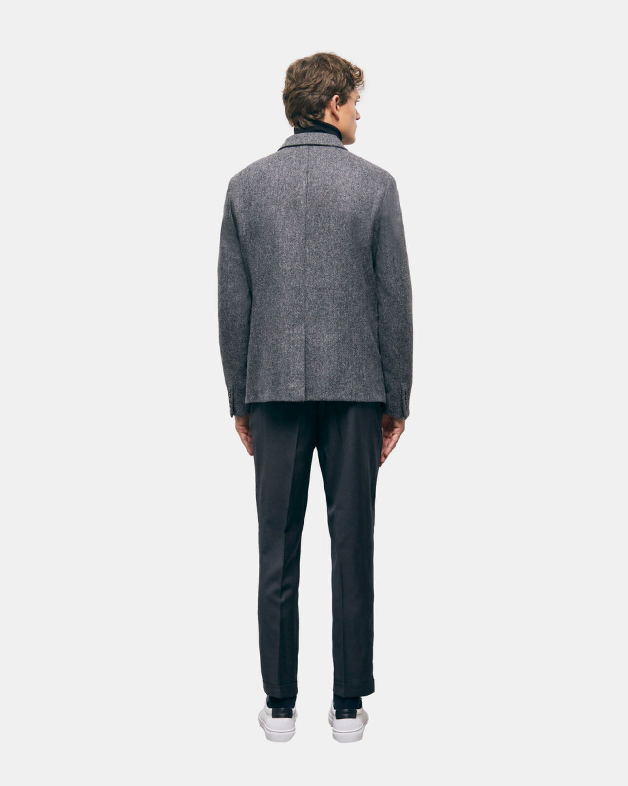 The Kooples MEN GREY gray patterned wool jacket