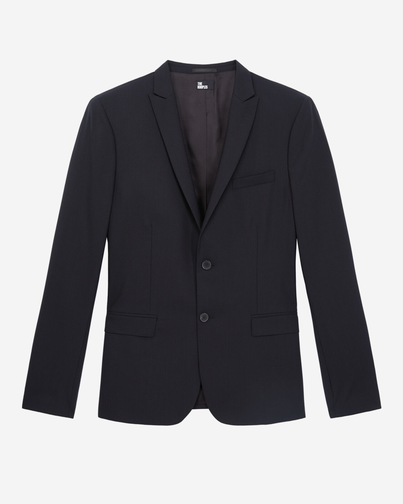 The Kooples MEN DARK NAVY navy blue wool prince of wales suit blazer