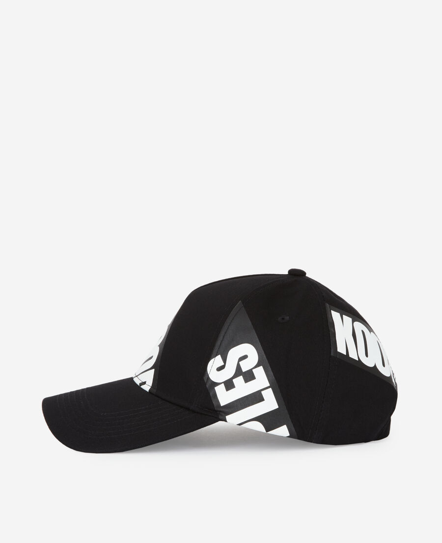 schwarze kappe mit logo-tape