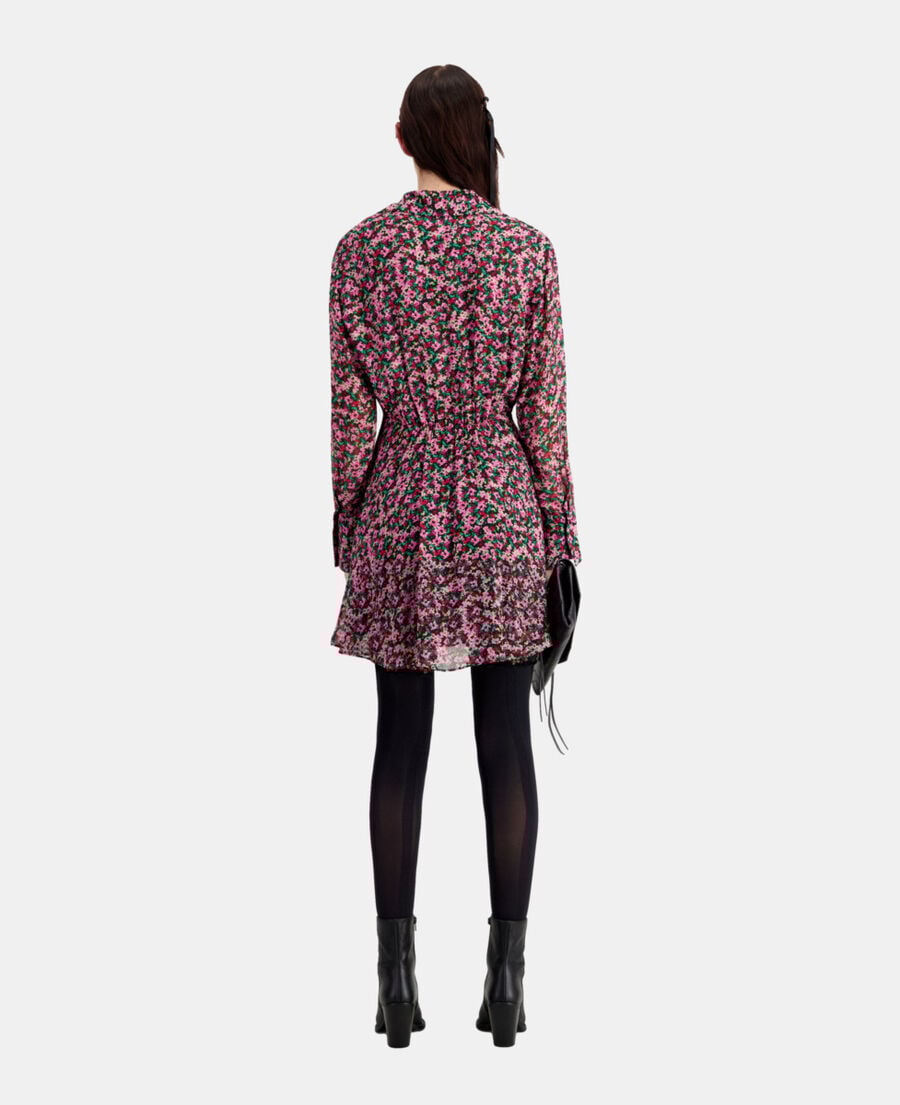 The Kooples WOMEN MULTICOLOR short printed dress with draping