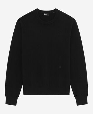 The Kooples HOMME BLACK pull col rond en cachemire noir