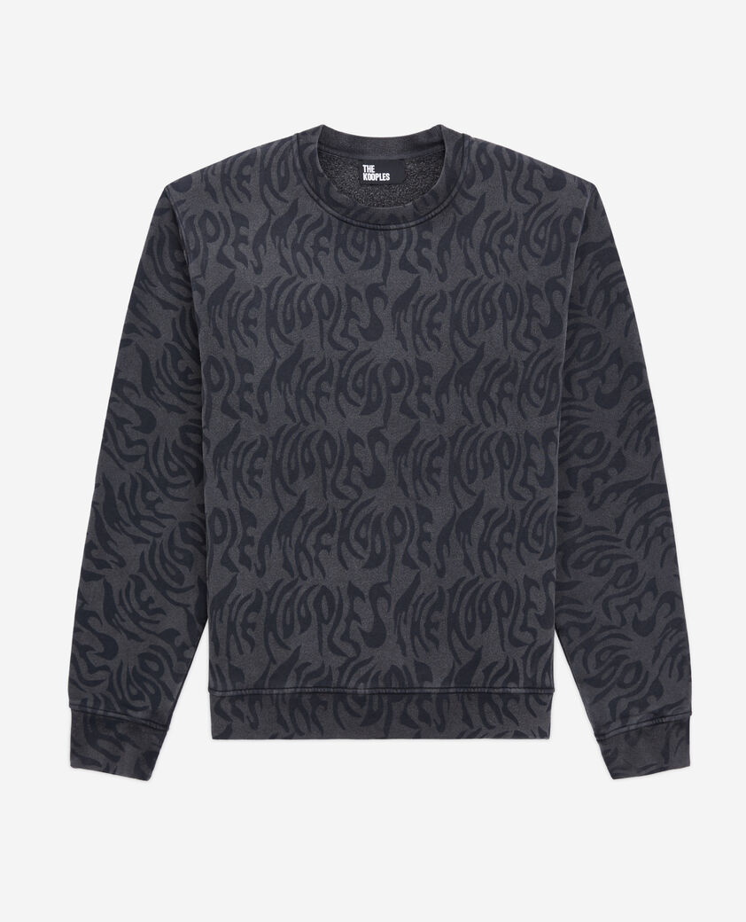 The Kooples HERREN BLACK WASHED herren sweatshirt mit print