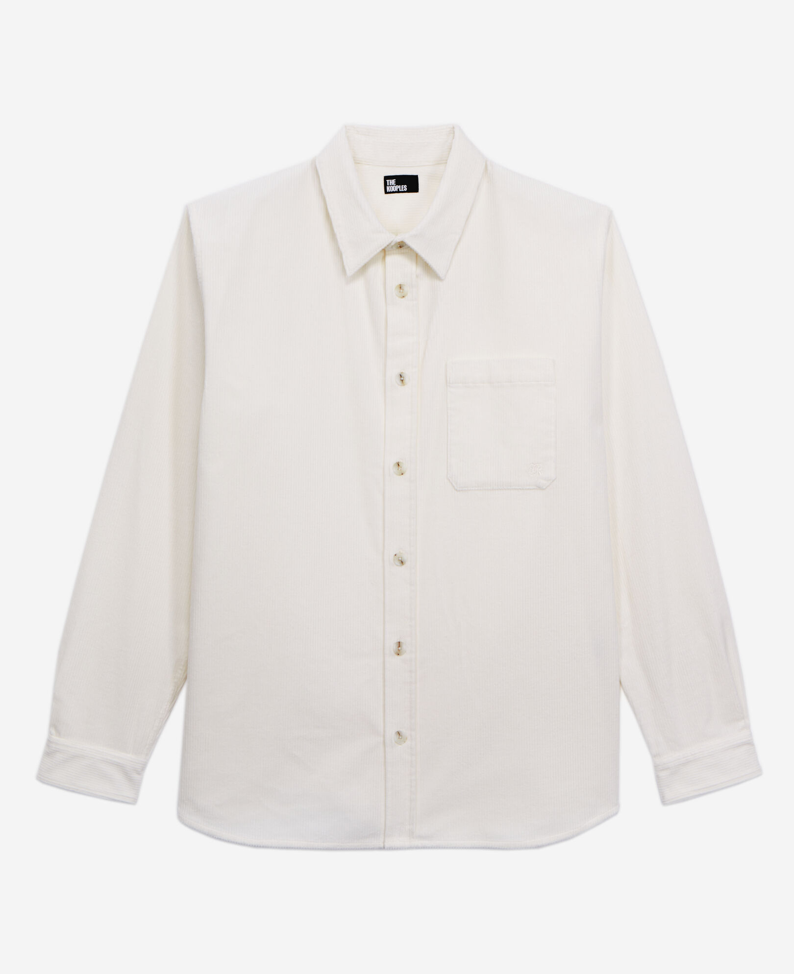 The Kooples MEN ECRU ecru corduroy shirt