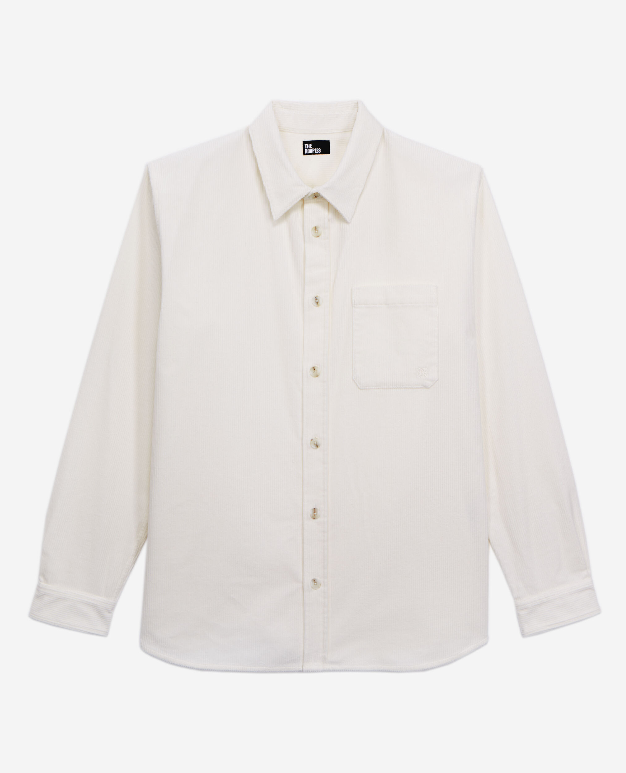 Ecru corduroy shirt, ECRU, hi-res image number null