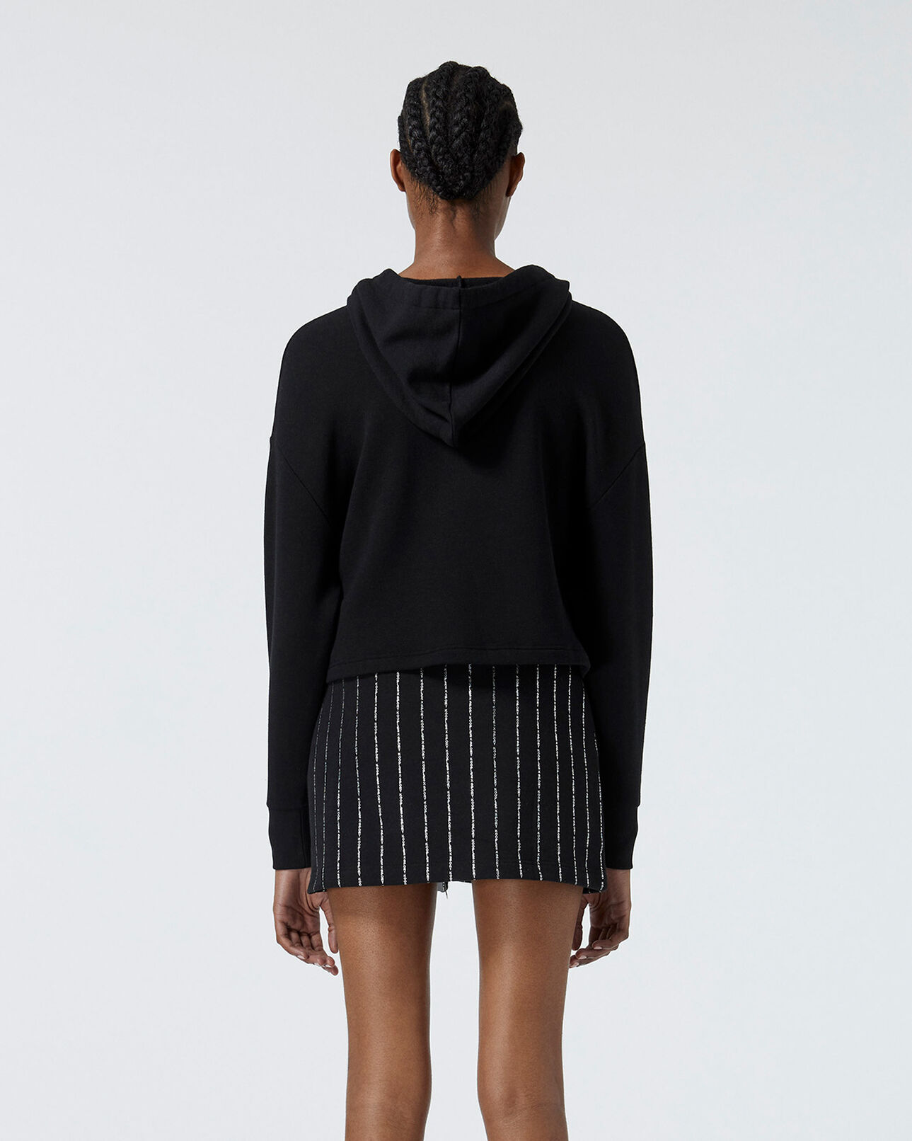 The Kooples MUJER BLACK sudadera negra capucha cordón estampado