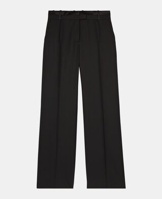 The Kooples WOMEN BLACK black wide-leg suit trousers