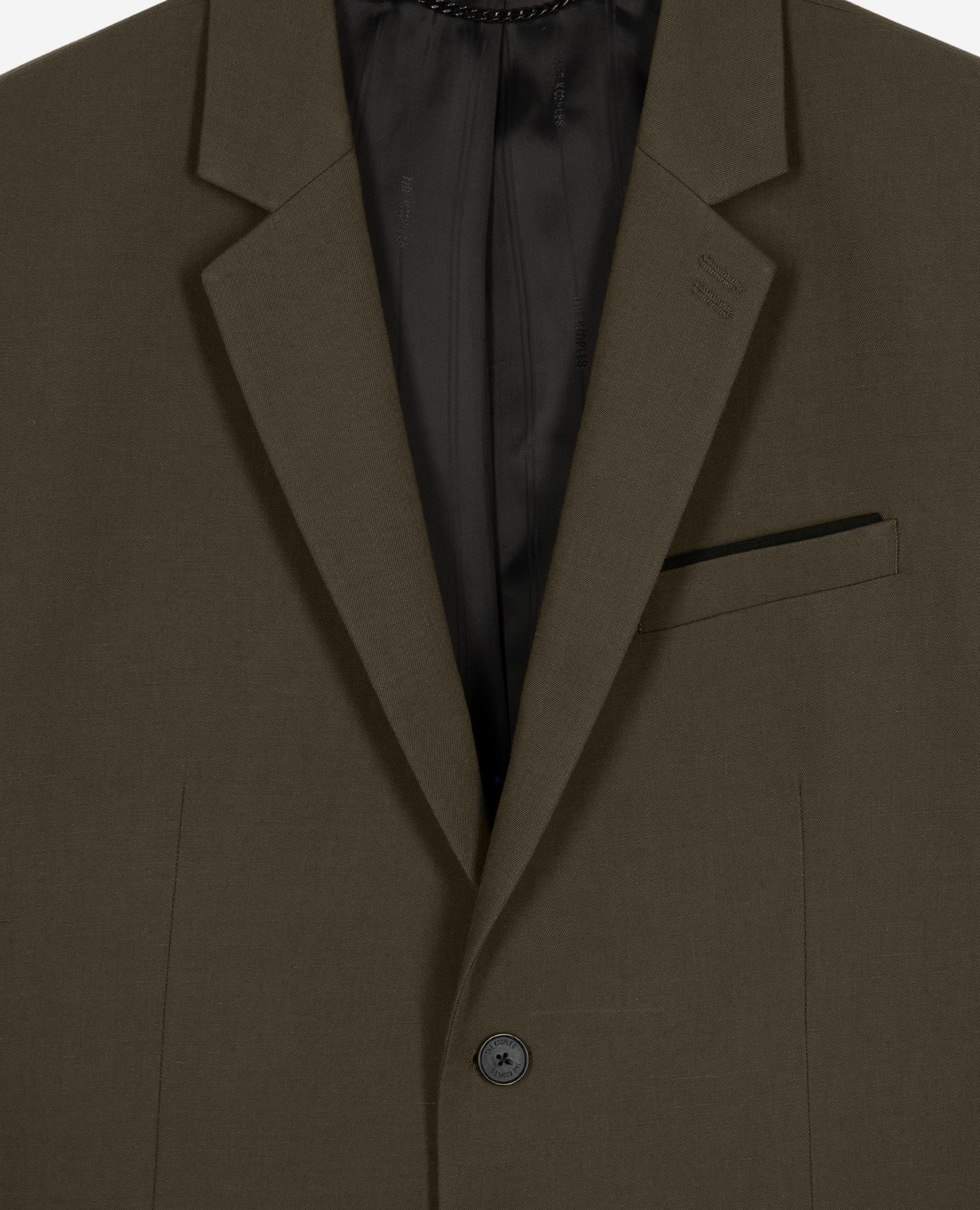Khaki cotton and linen suit jacket, KAKI, hi-res image number null
