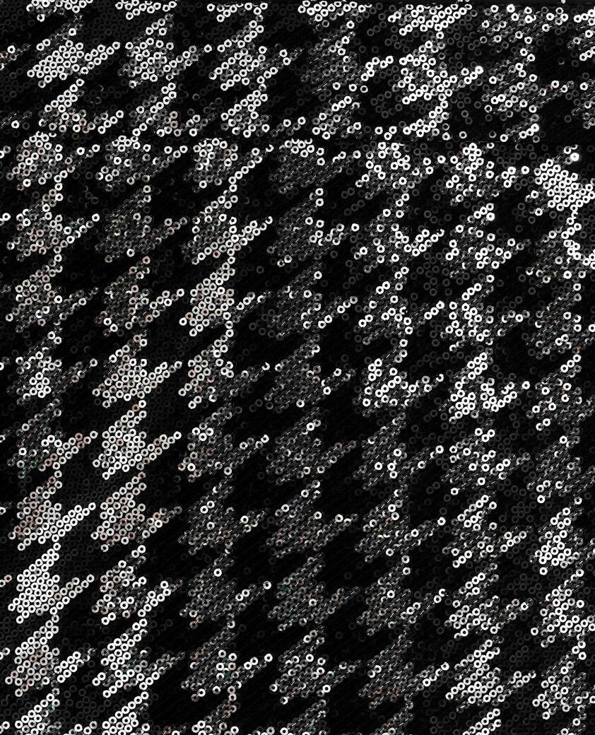 The Kooples WOMEN BLACK WHITE short houndstooth skirt with black sequins