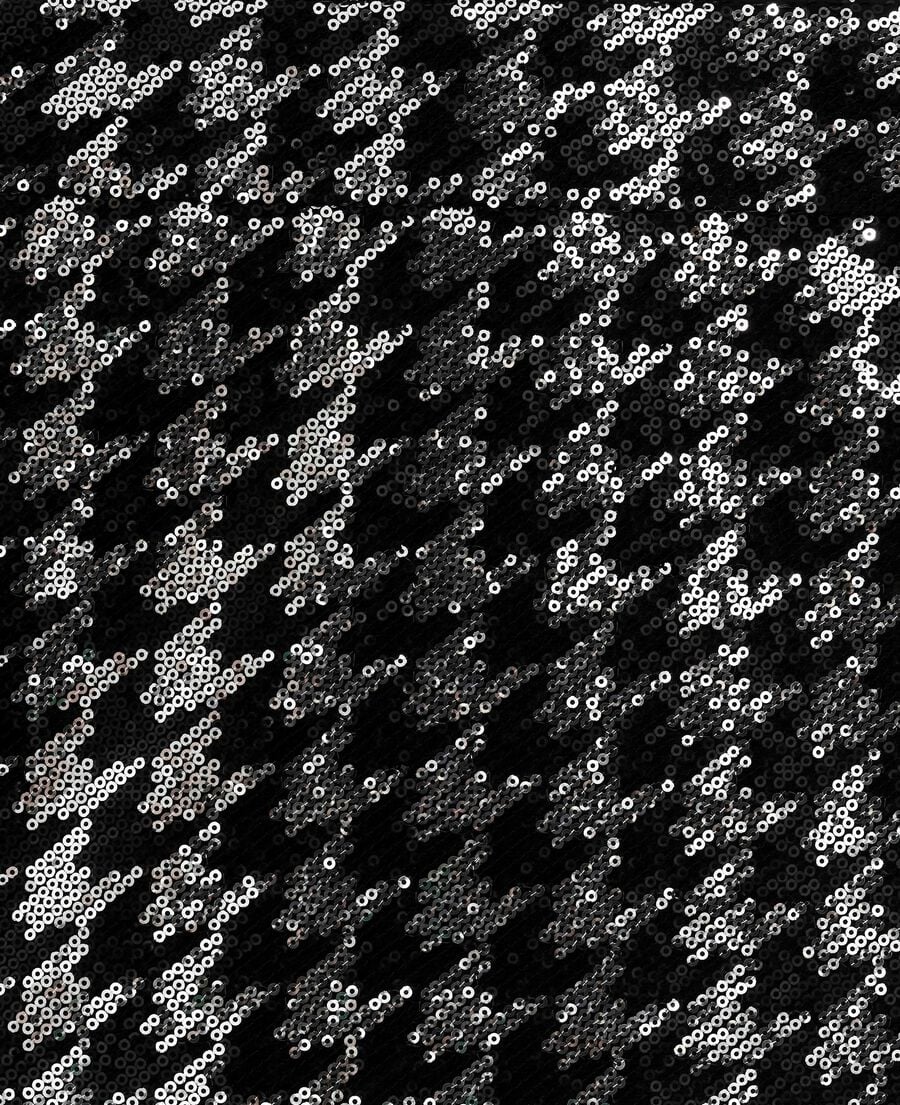The Kooples F BLACK WHITE short houndstooth skirt with black sequins