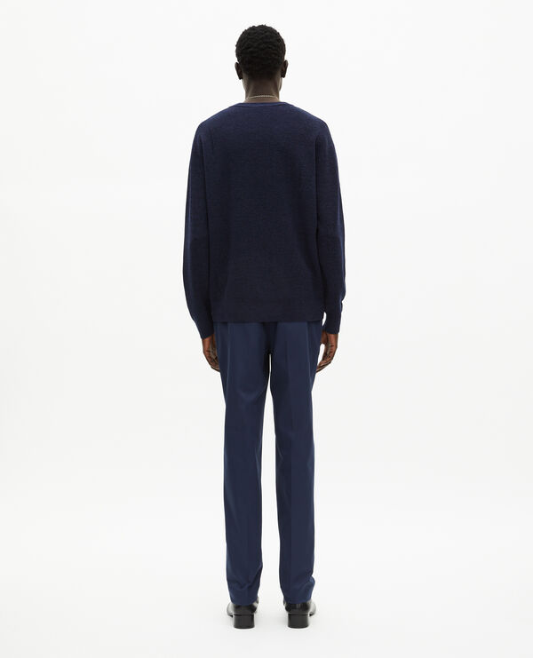 The Kooples MEN NAVY wool and linen navy sweater