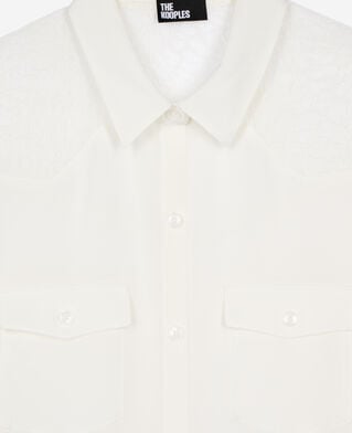 The Kooples F ECRU silk shirt with ecru lace